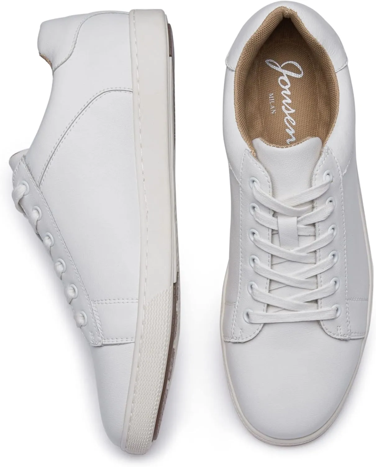 Jousen Men' s Casual Shoes Leather Dress Sneakers Business Casual Shoes for Men Breathable Fashion Sneakers