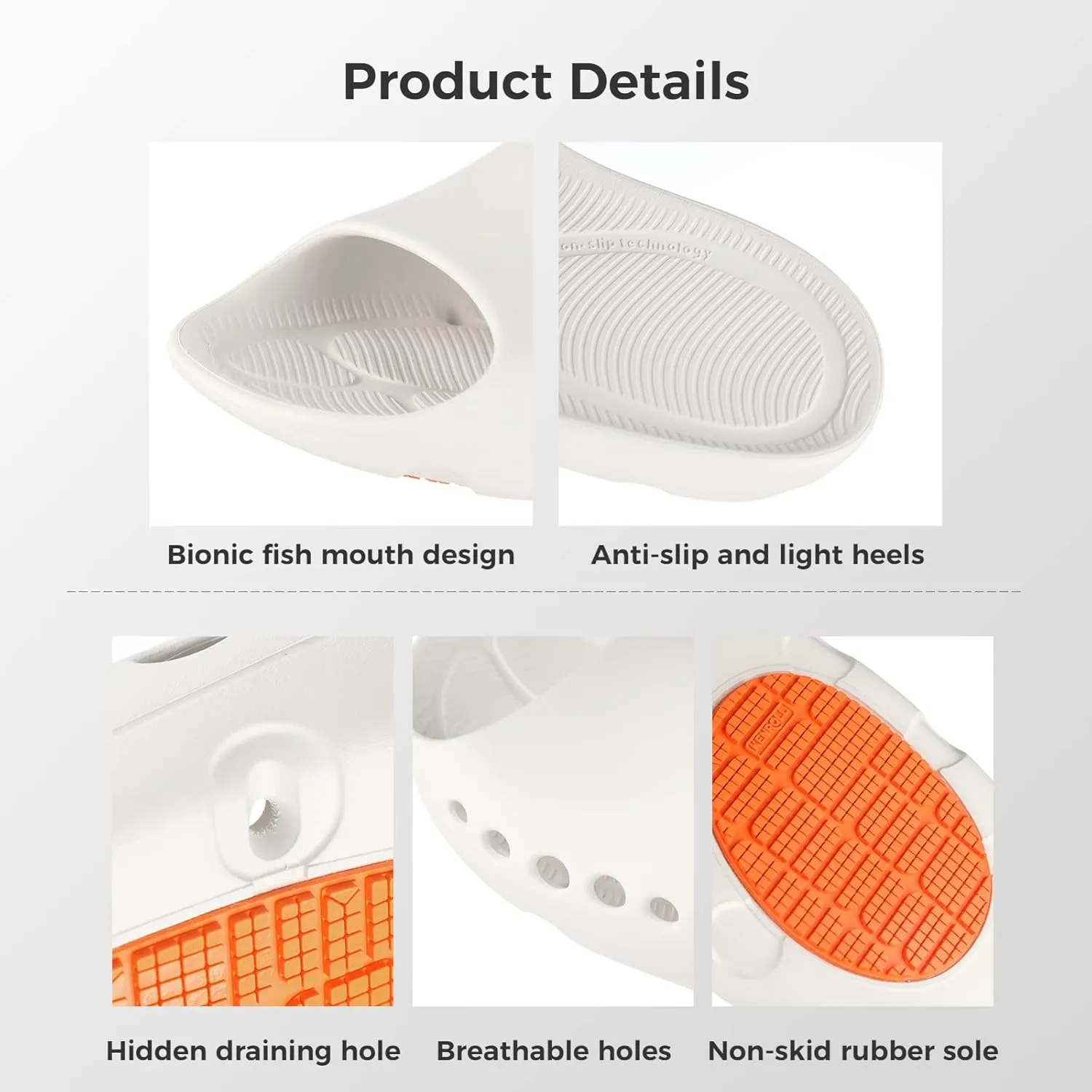 KENROLL Non Slip Shower Shoes for Maternity and Elderly People's, Comfy Womens Slides for Women and Men, Summer Bath Slippers