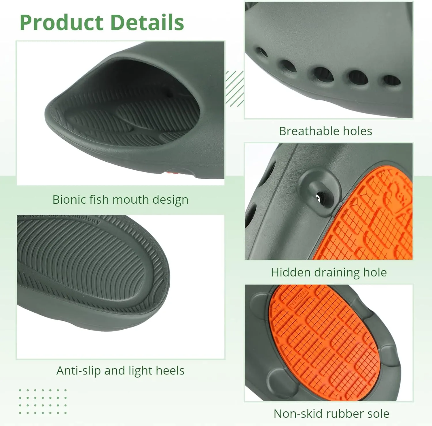 KENROLL Non Slip Shower Shoes for Maternity and Elderly People's, Comfy Womens Slides for Women and Men, Summer Bath Slippers