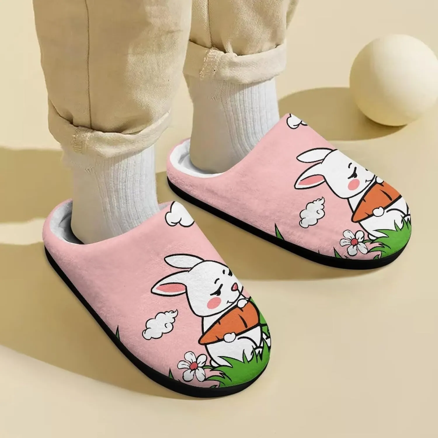 Kid Animal Plush Slipper Floral Fluffy Non-Slip Bedroom Winter Slipper Cozy Outdoor Home Cotton Slipper for Kid