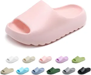 Kids Cloud Slides Slippers For Girls Boys,Pillow House Slippers Non-Slip Super Soft Quick Drying Shower Cushioned Slides Bathroom Thick Sole Sandals Indoor Outdoor Slippers