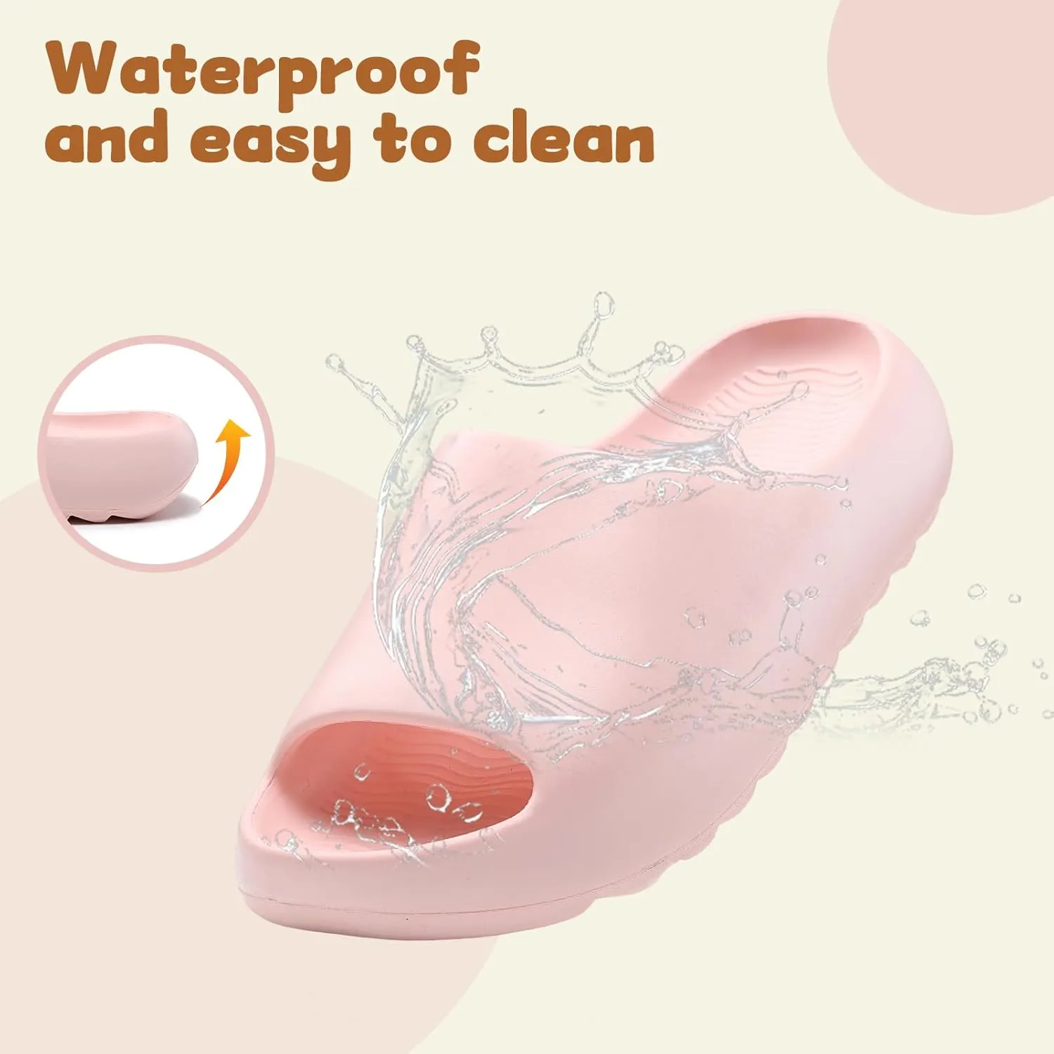 Kids Cloud Slides Slippers For Girls Boys,Pillow House Slippers Non-Slip Super Soft Quick Drying Shower Cushioned Slides Bathroom Thick Sole Sandals Indoor Outdoor Slippers