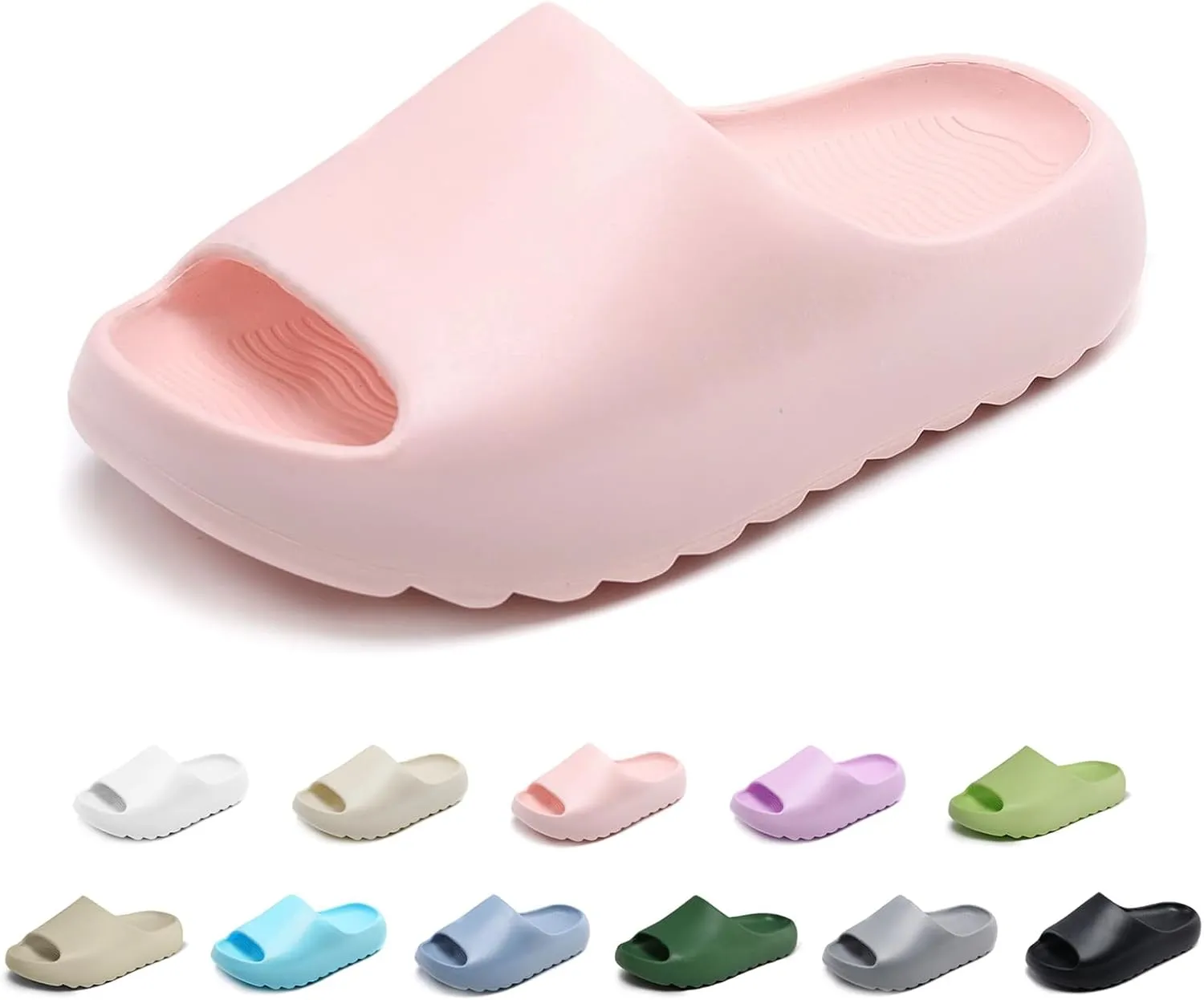 Kids Cloud Slides Slippers For Girls Boys,Pillow House Slippers Non-Slip Super Soft Quick Drying Shower Cushioned Slides Bathroom Thick Sole Sandals Indoor Outdoor Slippers