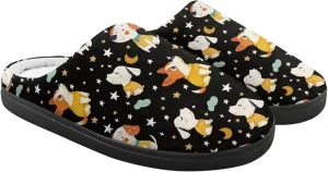 Kids Fluffy Slippers for Winter, Warm Closed Toe Home Slippers, Soft Cozy Scuff Slippers for Boys Girls