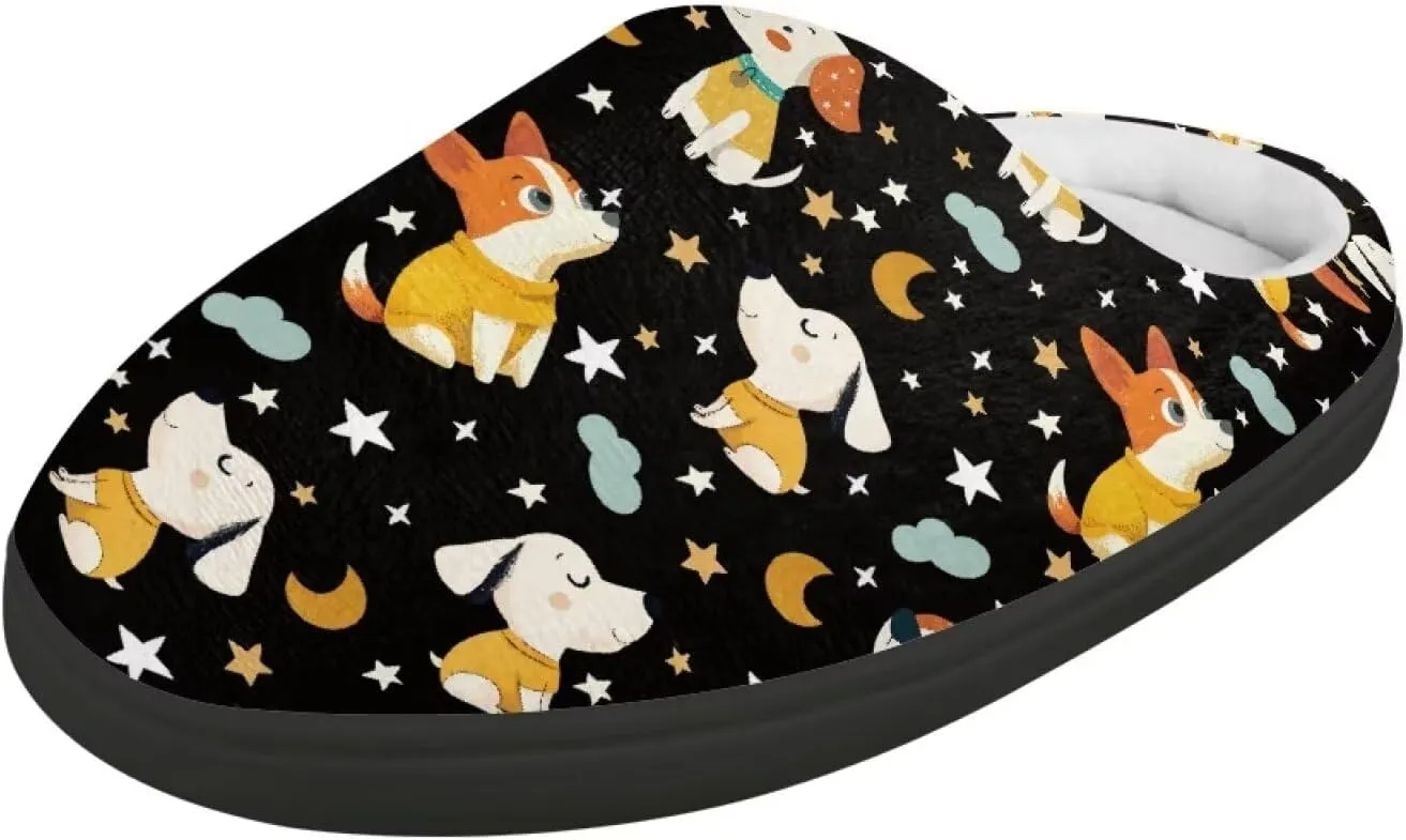 Kids Fluffy Slippers for Winter, Warm Closed Toe Home Slippers, Soft Cozy Scuff Slippers for Boys Girls