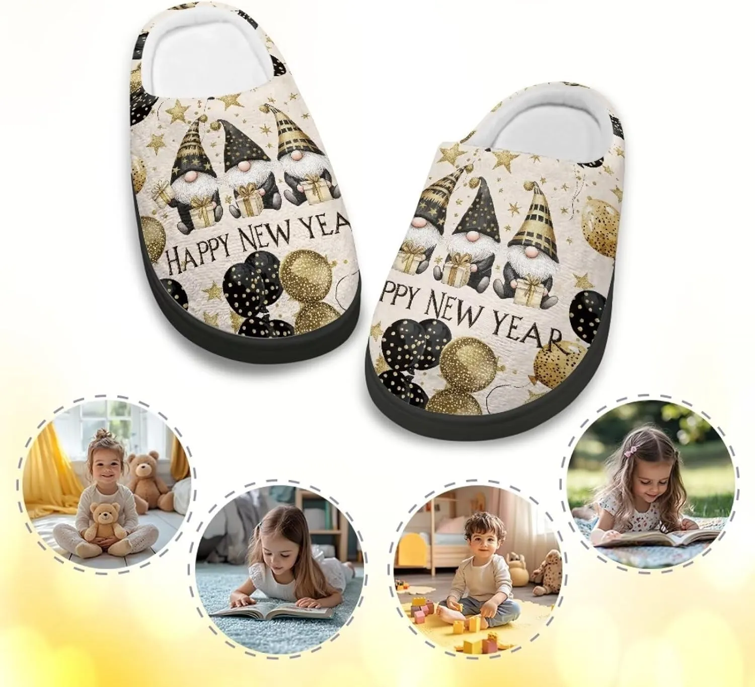 Kids Plush Slippers for Kids Anti-slip House Slippers Cozy Bedroom Slippers Winter House Shoes