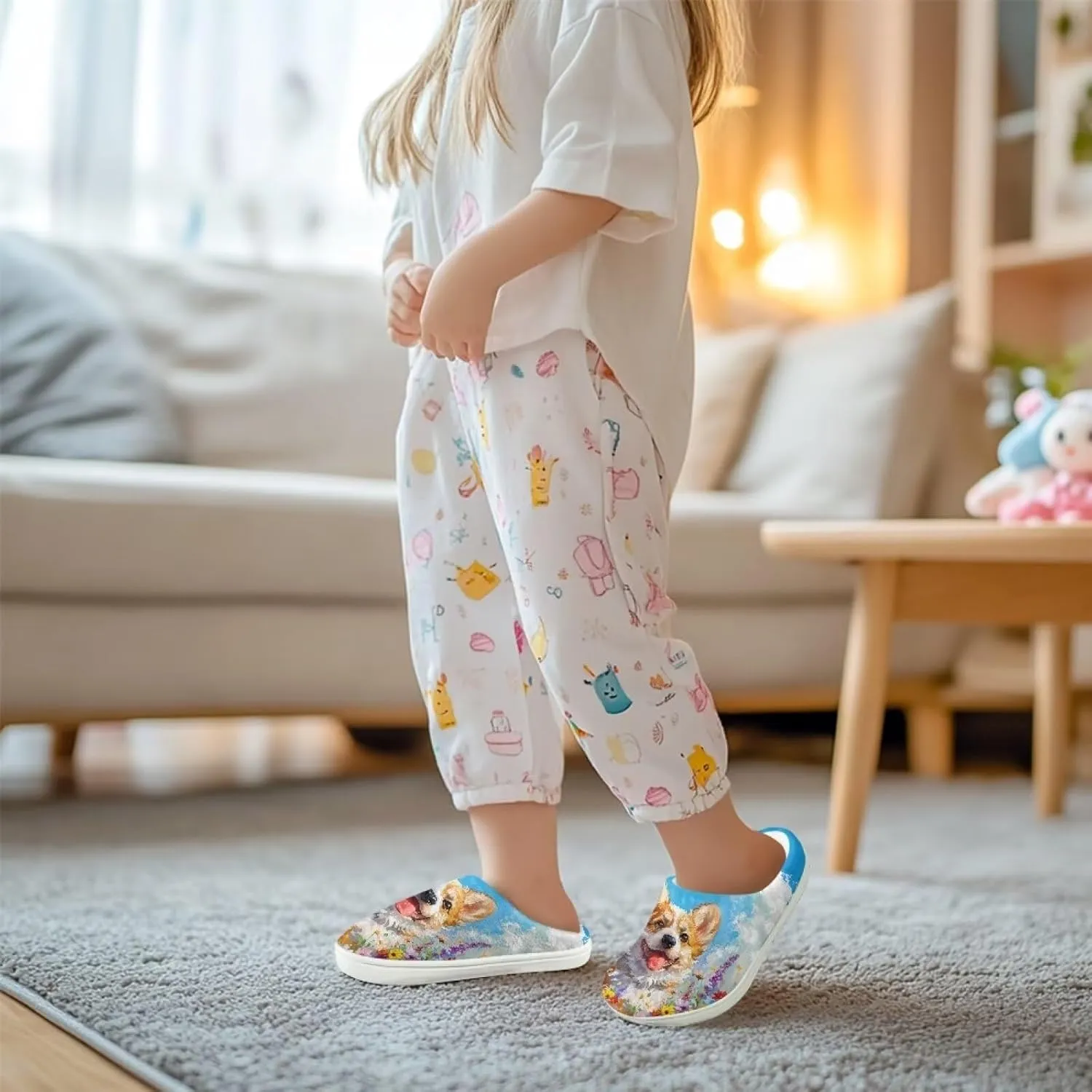 Kids Slippers Non Slip Home Slippers for Girls Boys House Slippers Cozy Fuzzy Slippers for Indoor Outdoor