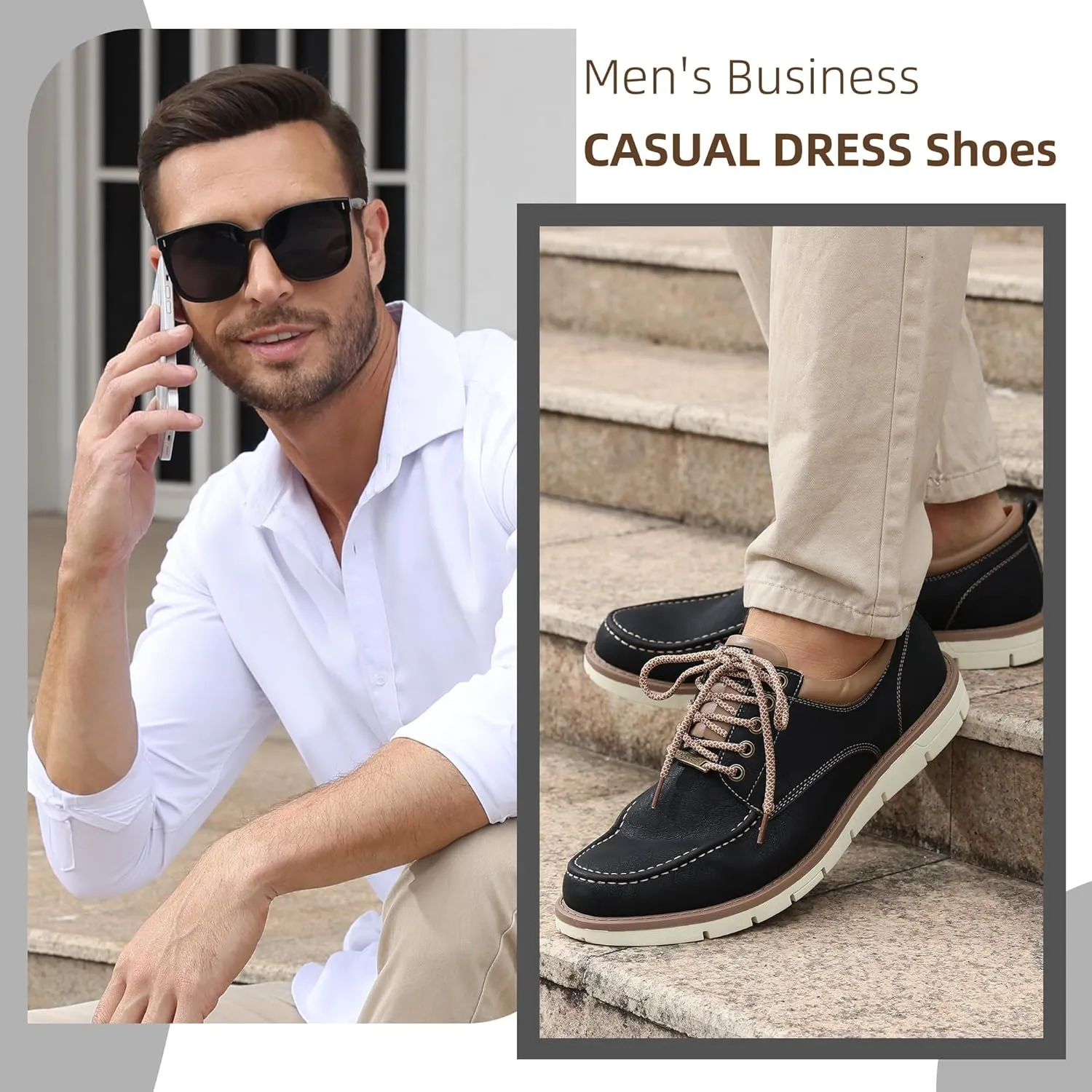 Kkyc Men's Shoes Comfortable Casual Shoes Slip on Lace up Shoes