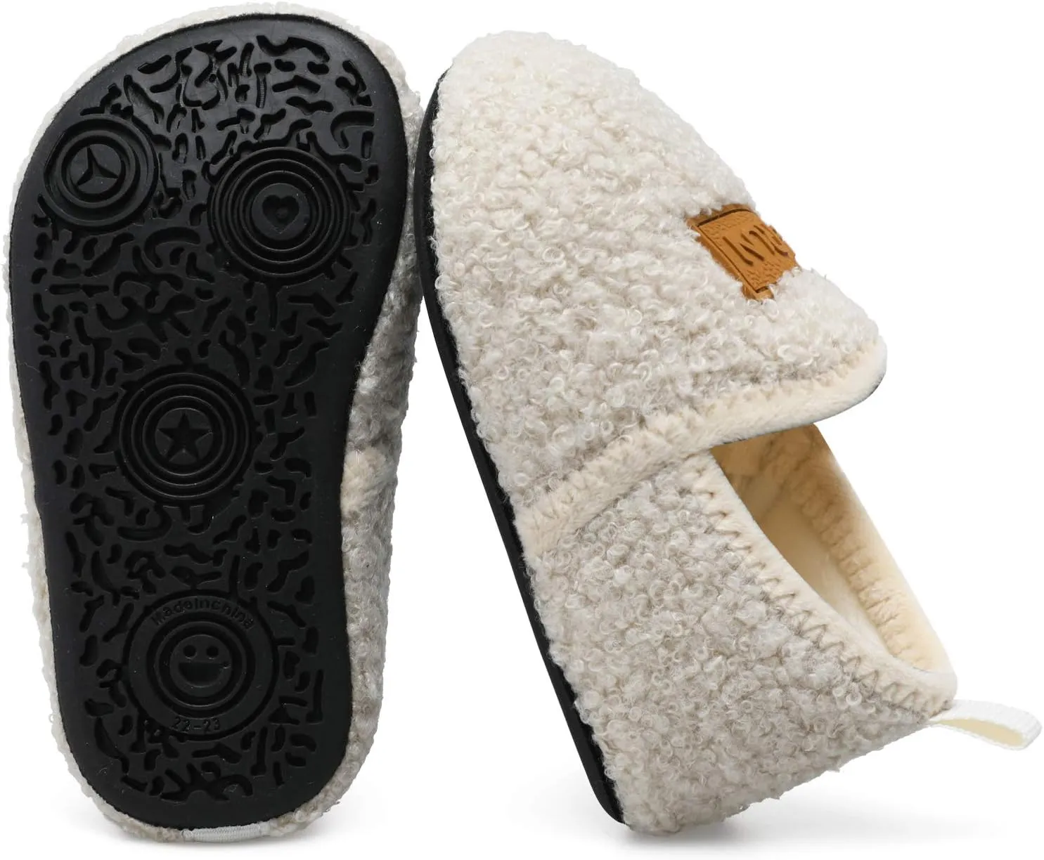 L-RUN Toddler Boys Girls House Slippers Indoor Home Shoes Warm Slipper Socks for Kids Baby Soft Winter Warm Walking Shoes