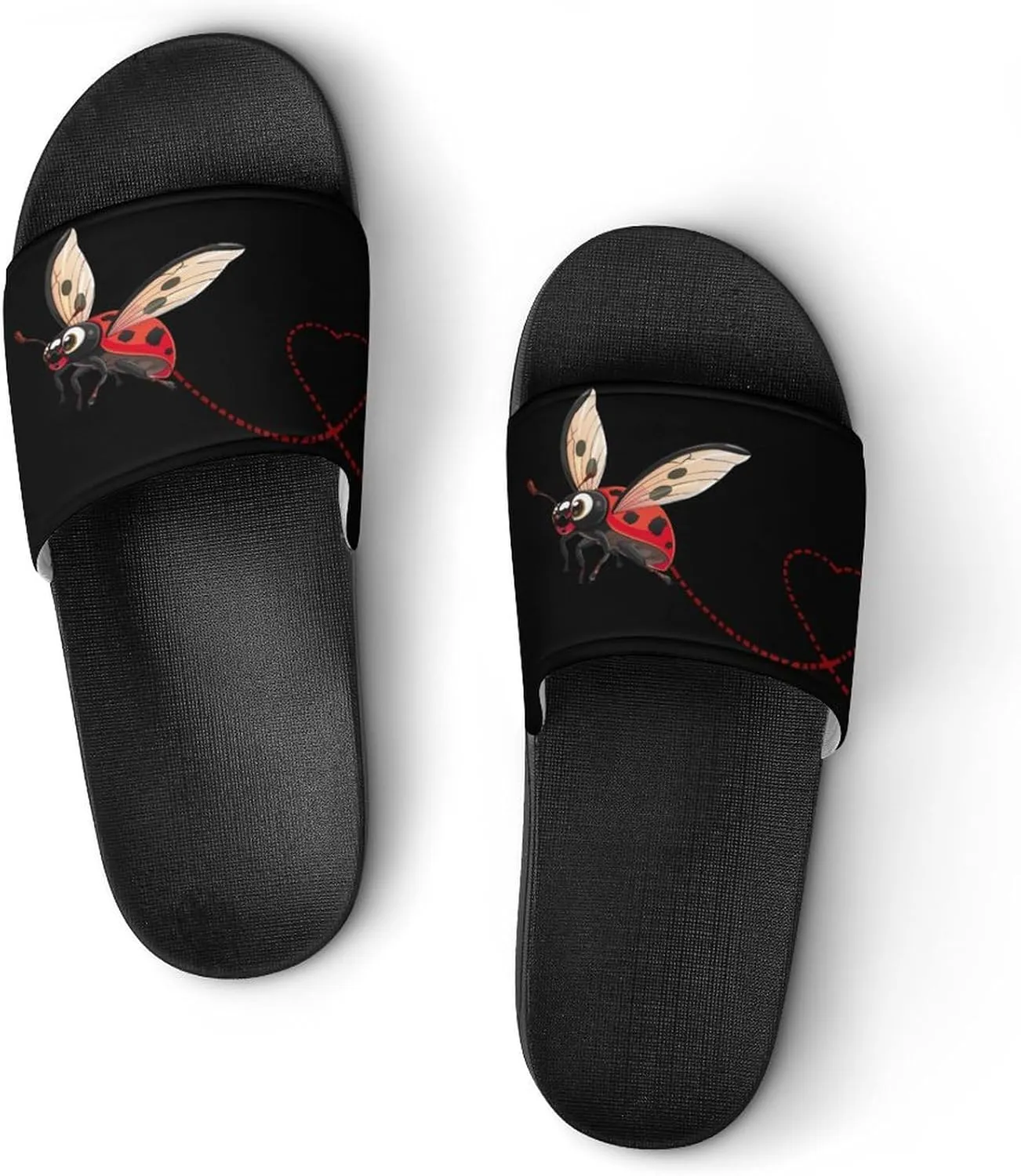 Ladybeetle Ladybugs Nature Insect Unisex Shower Shoes House Slippers Non-Slip Indoor Bathroom Shoes for Pool Beach 40 (250mm)
