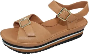 L'Amour des Pieds Women's Vardant in Lioness Lamba Leather - size 7 M