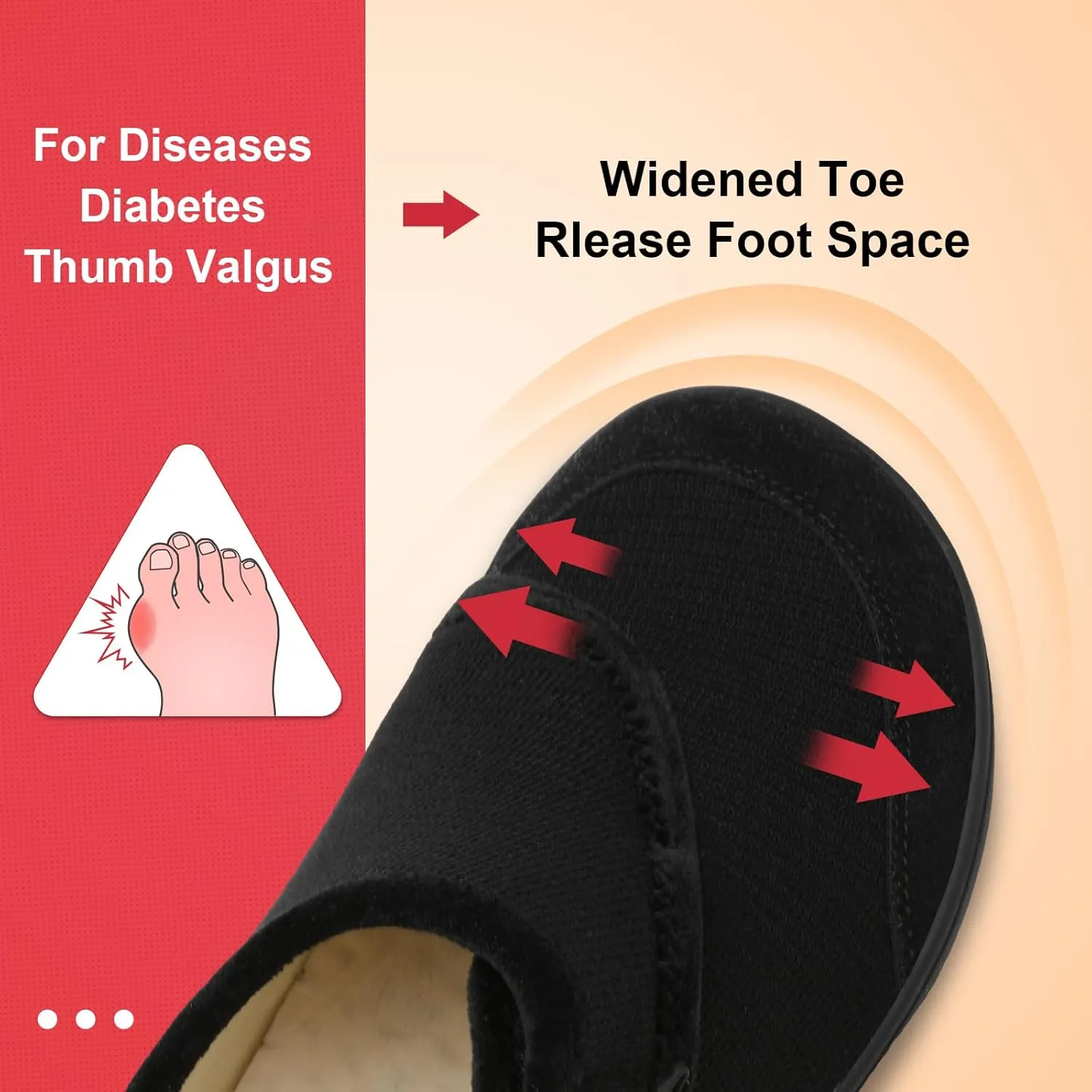 LeIsfIt Mens Slippers Wide House Shoes Adjustable Diabetic Shoes Arthritis Swollen House Slippers Indoor Outdoor