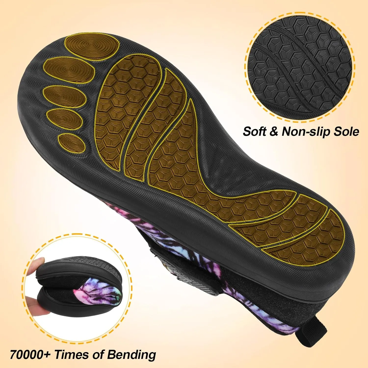 LeIsfIt Womens Slippers Wide Diabetic Shoes Adjustable Arthritis Edema House Shoes Indoor Outdoor Slippers