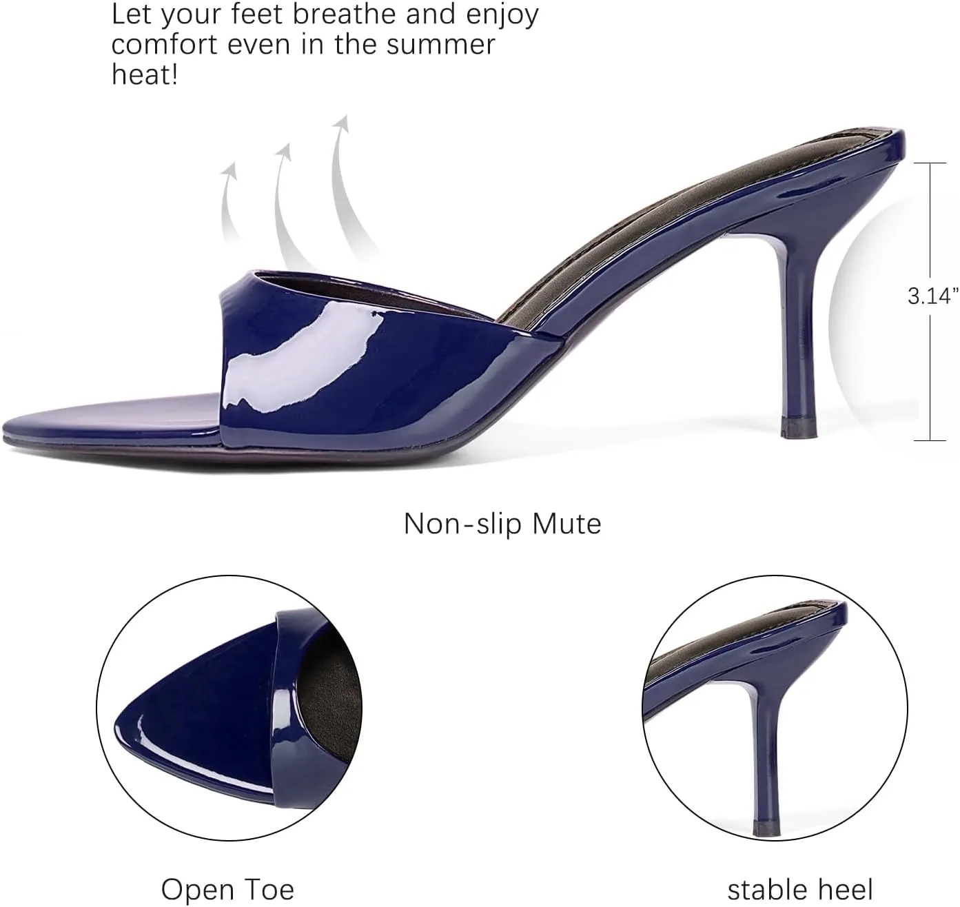 Leopard Kitten Heels Pointed Toe Mule Heels for Women Open Toe Kitten Heel for Party Dressy Wedding