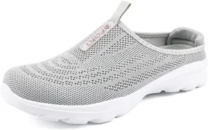 LLTMALL Women's Lightweight Closed Toe Slippers Slip-on Backless Sneakers Mesh Mule Shoes