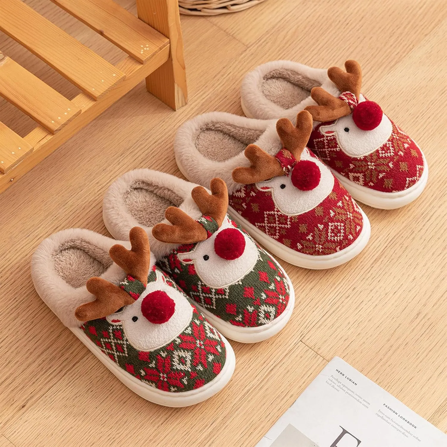 LNERIP Womens Mens Winter Warm Latex Cotton Slippers Original Unisex Comfortable Slipper House Couple Shoes Indoor Outdoor