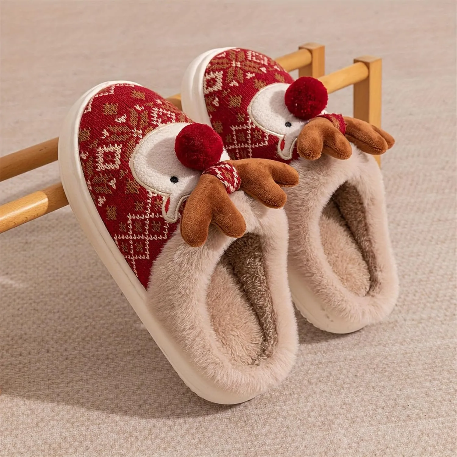 LNERIP Womens Mens Winter Warm Latex Cotton Slippers Original Unisex Comfortable Slipper House Couple Shoes Indoor Outdoor