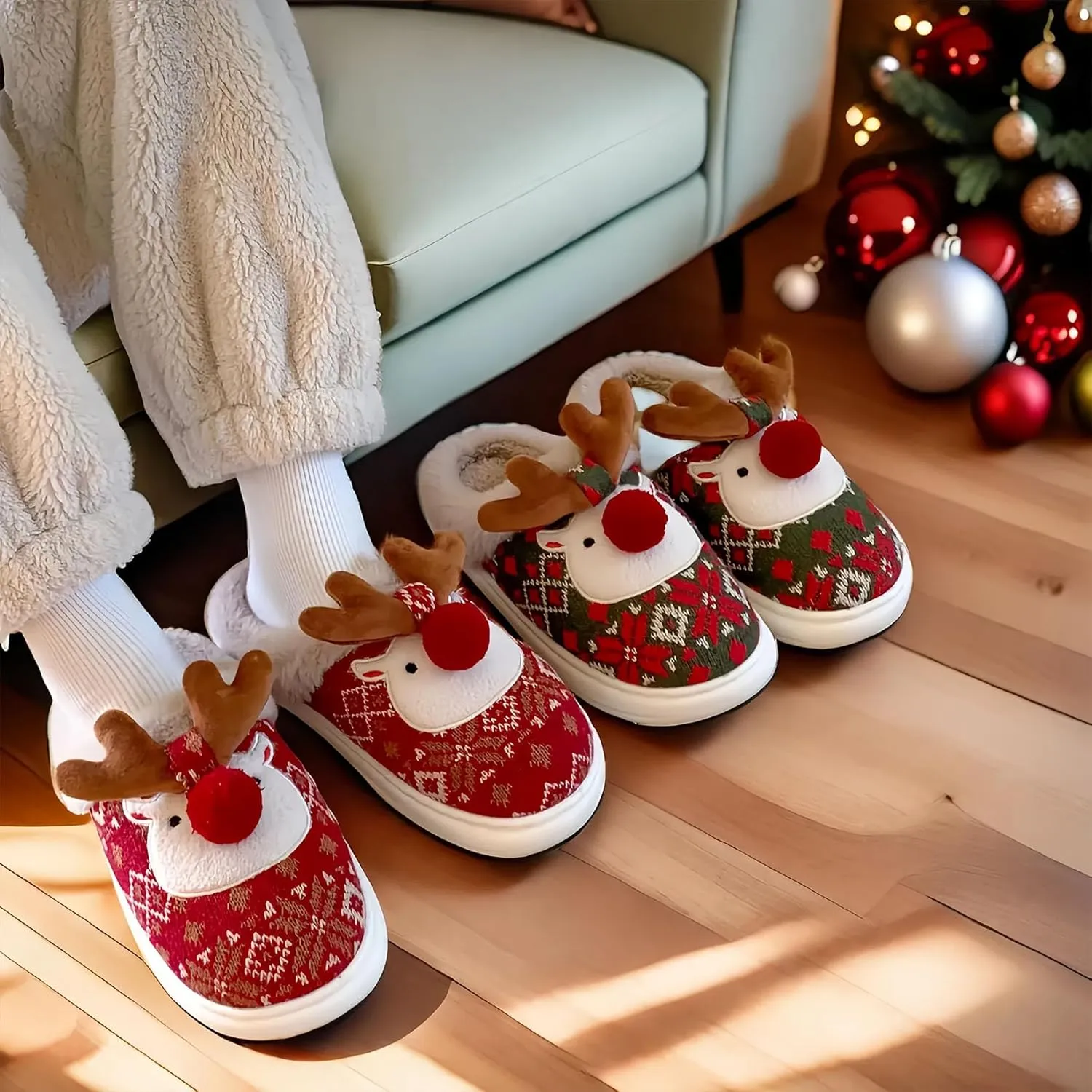 LNERIP Womens Mens Winter Warm Latex Cotton Slippers Original Unisex Comfortable Slipper House Couple Shoes Indoor Outdoor