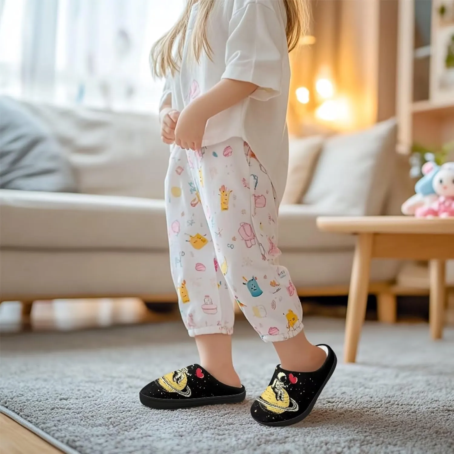 Lotusorchid Sleep Slipper for Kids, Warm Cozy Girls Bedroom Slipper Memory Foam House Slipper for Boys, Non Slip House Shoes Indoor Outdoor