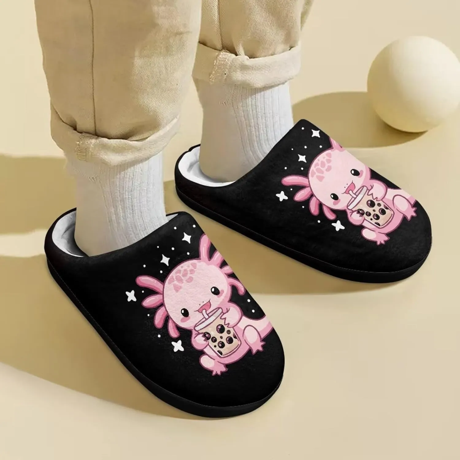 Lotusorchid Slippers for Kids Non Slip Fuzzy Warm Girls House Slipper Anti-Slip Boys Slippers Soft Bedroom Slipper