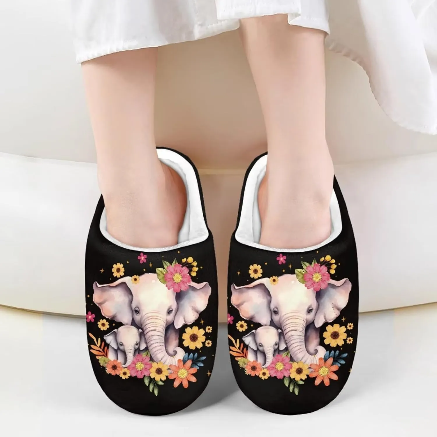 Lotusorchid Slippers for Kids, Soft Cushion House Slipper for Girls, Cozy Closed Toe Bedroom Slipper for Boys, Fuzzy Sleep Slippers