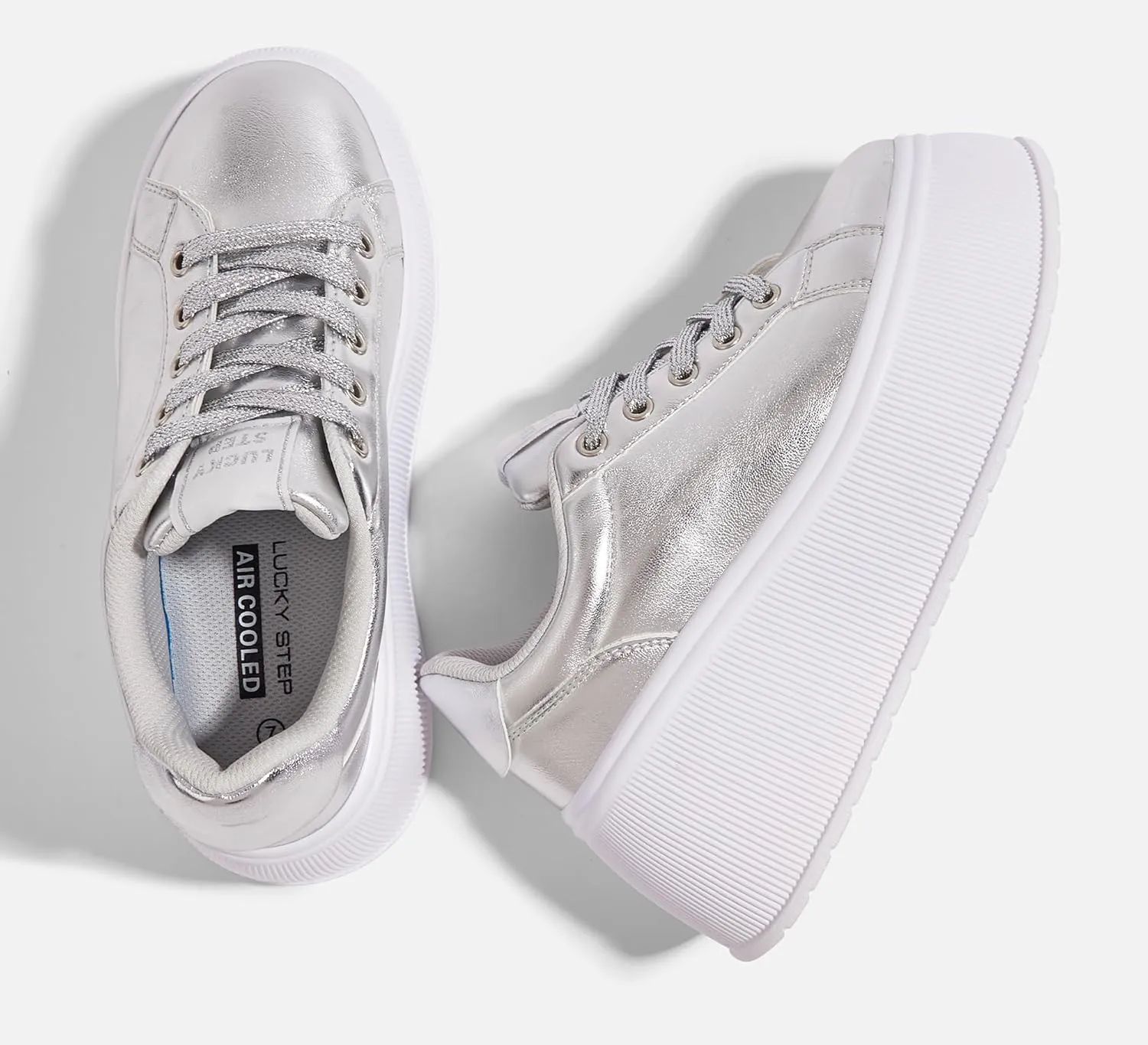 LUCKY STEP Women's Platform Fashion Sneakers Classic Wedge Canvas Casual Low Top Retro Walking Shoes