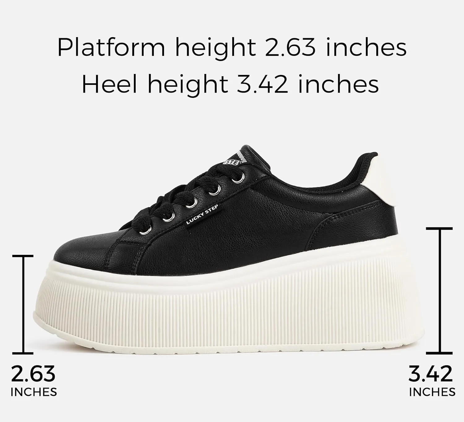 LUCKY STEP Women's Platform Fashion Sneakers Classic Wedge Canvas Casual Low Top Retro Walking Shoes