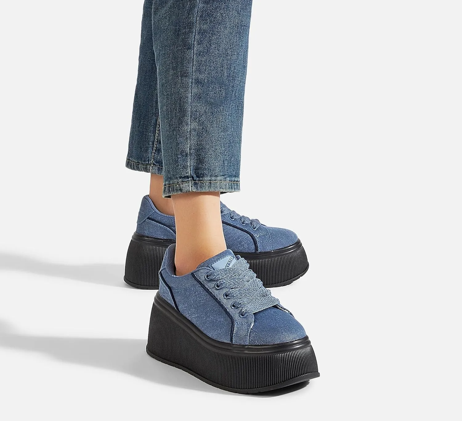 LUCKY STEP Women's Platform Fashion Sneakers Classic Wedge Canvas Casual Low Top Retro Walking Shoes
