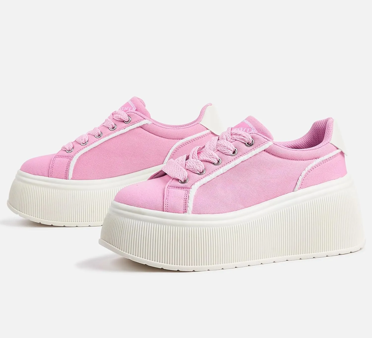 LUCKY STEP Women's Platform Fashion Sneakers Classic Wedge Canvas Casual Low Top Retro Walking Shoes
