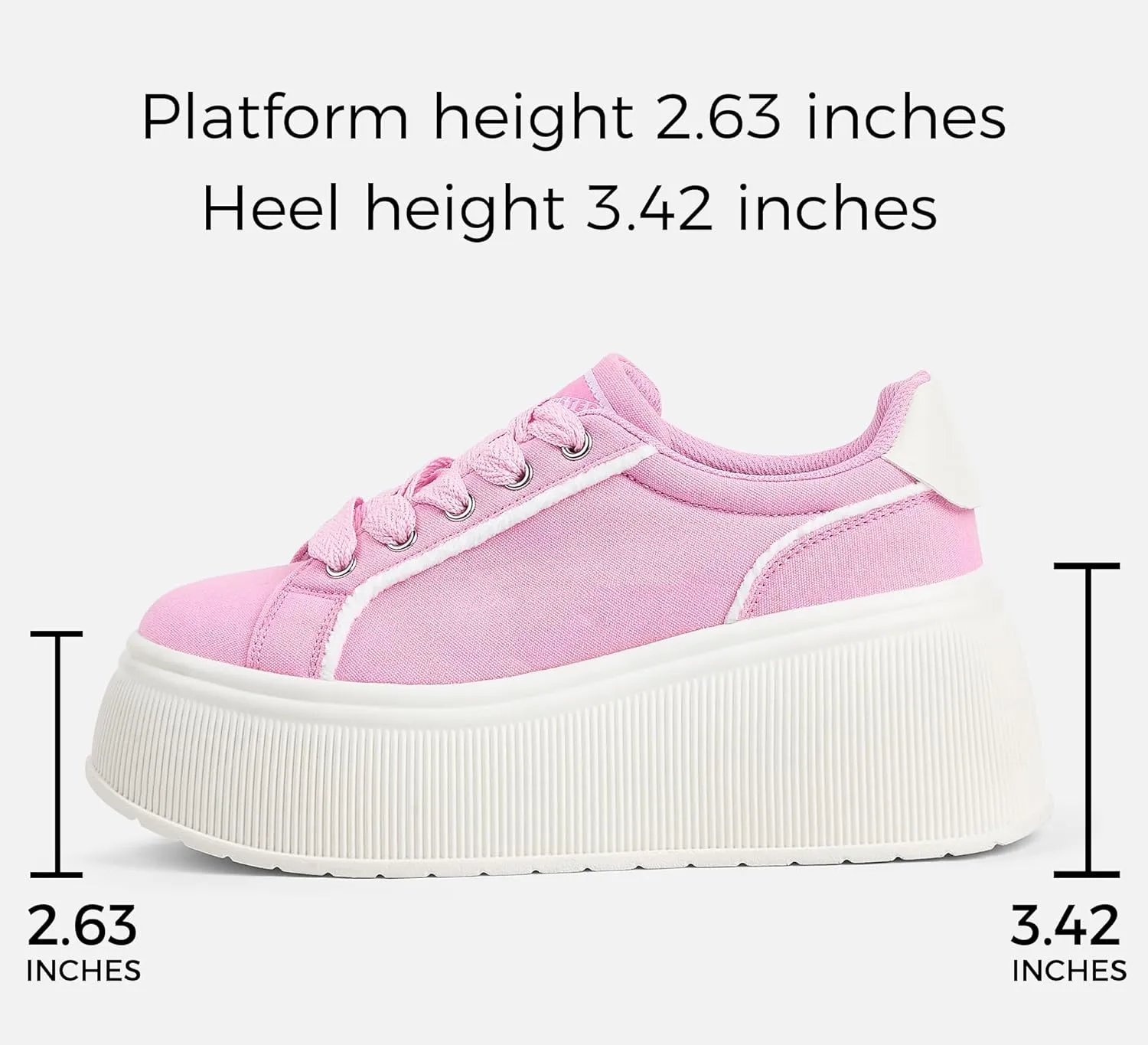 LUCKY STEP Women's Platform Fashion Sneakers Classic Wedge Canvas Casual Low Top Retro Walking Shoes