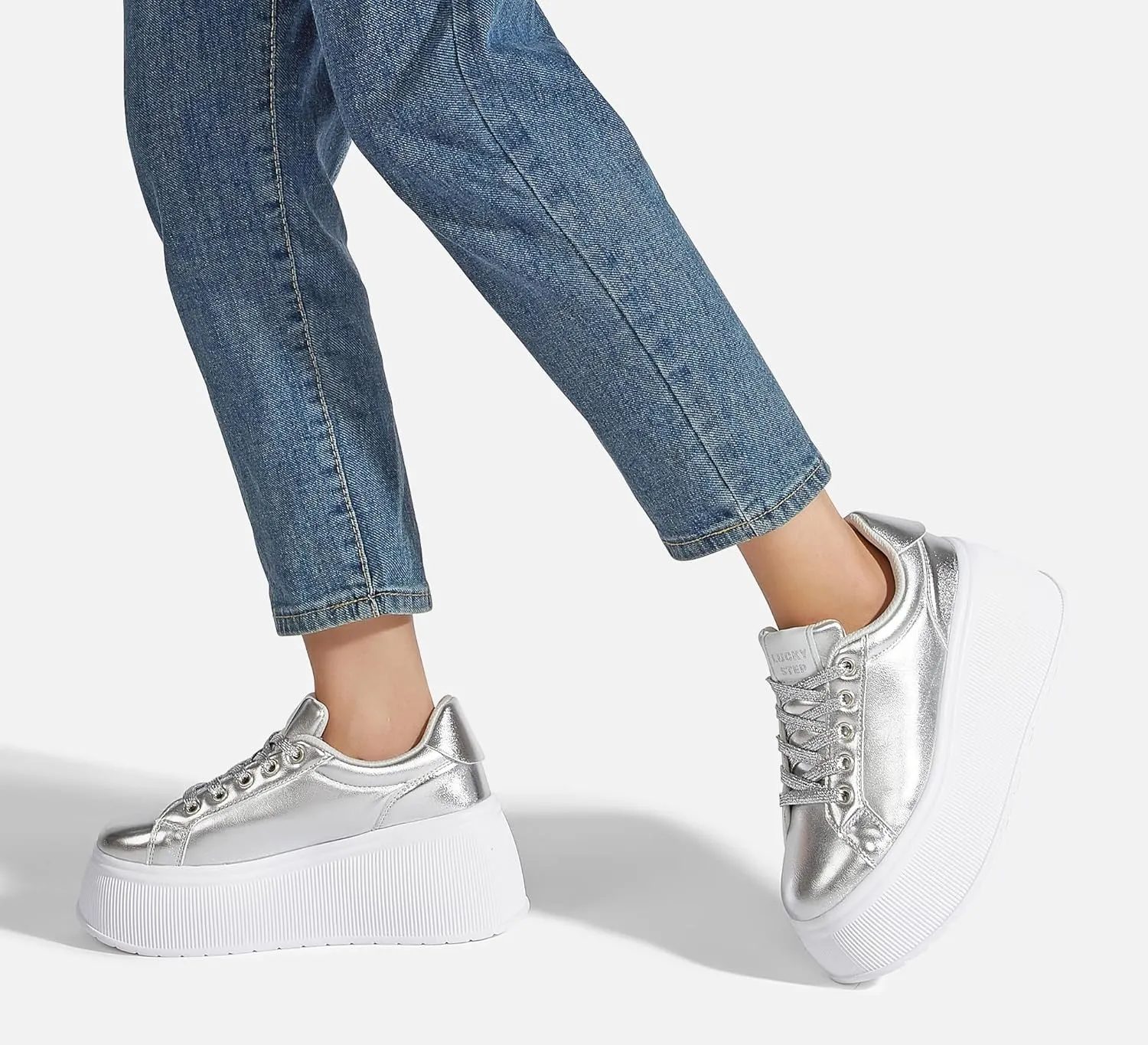 LUCKY STEP Women's Platform Fashion Sneakers Classic Wedge Canvas Casual Low Top Retro Walking Shoes
