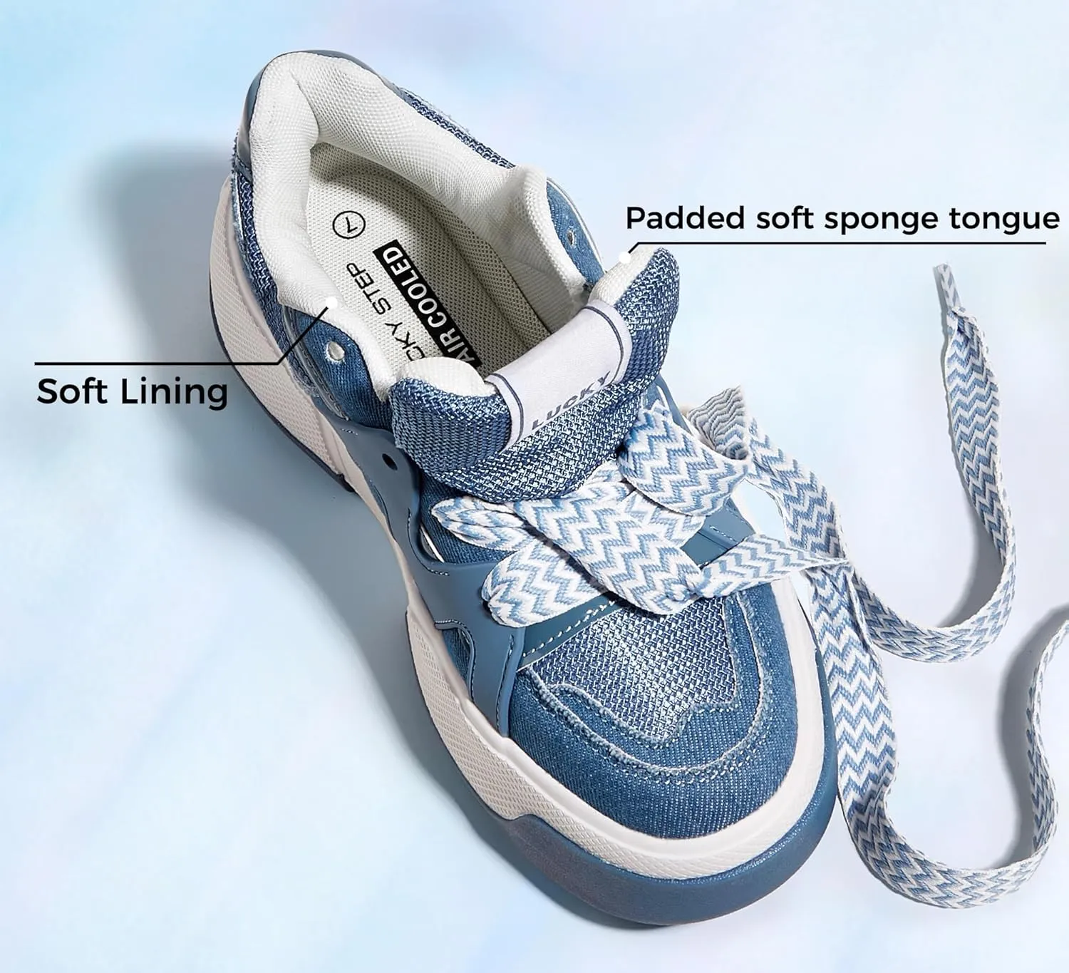 LUCKY STEP Women’s Platform Fashion Sneakers Lace up Casual Faux Leather Comfortable Thick Sole Tennis Walking Shoes