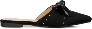 Makeover Studded Bow Flat Mules