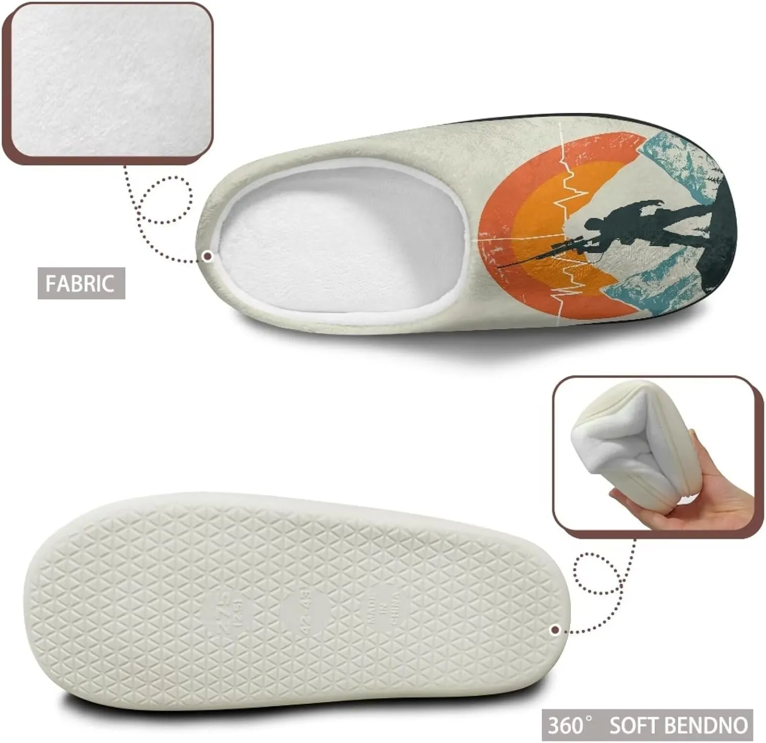 Mens Cozy Fluffy Slippers Slip On Casual House Shoes Indoor Warm Sandal Non Slip Slippers SizeUS 4-15