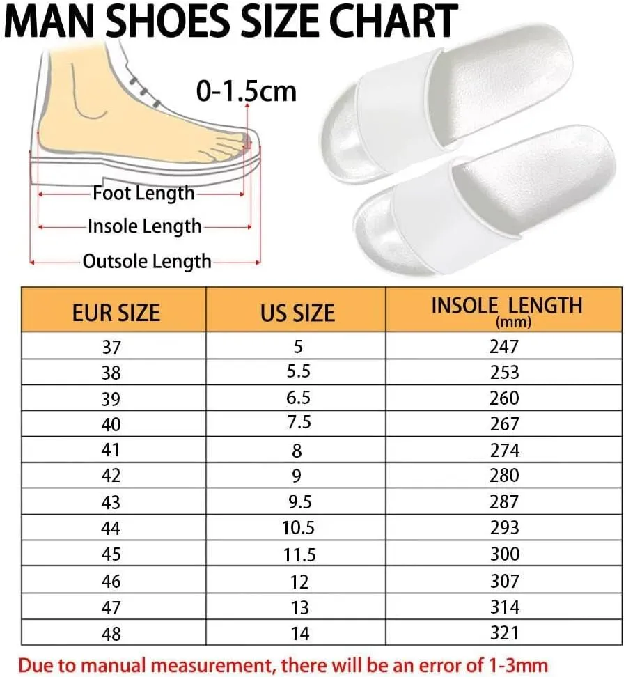 Mens Father Slides Sandals Slip On House Slippers Comfortable Athletic Anti-Slip Slides for Walking Beach US 5-14 Black Sole