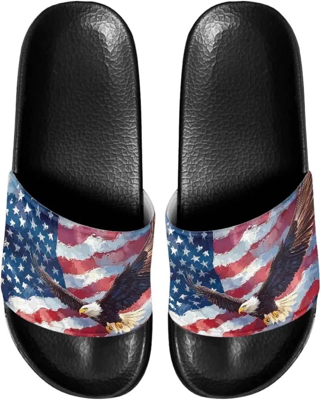 Mens Father Slides Sandals Slip On House Slippers Comfortable Athletic Anti-Slip Slides for Walking Beach US 5-14 Black Sole