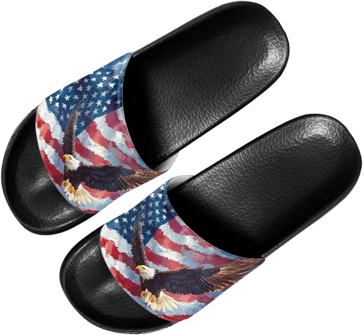 Mens Father Slides Sandals Slip On House Slippers Comfortable Athletic Anti-Slip Slides for Walking Beach US 5-14 Black Sole