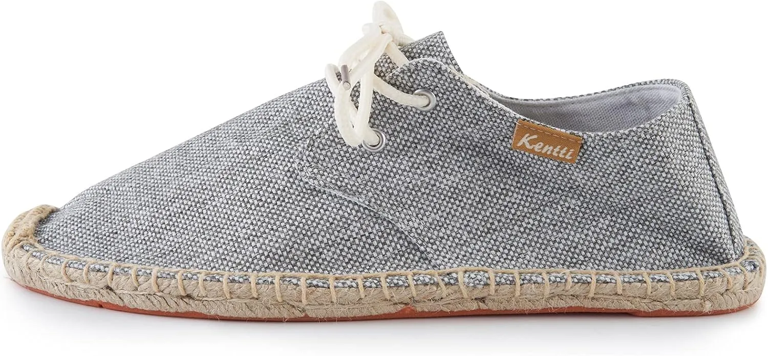 Men's Lace up Casual Canvas Slip on Flat Espadrille Shoes