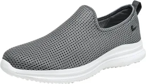 Men's Mesh Slip-On Loafers, Classic Stylish Sneakers, Flat-Soled Casual Lightweight Slipper Comfortable Breathable Walking Shoes, Soft Non-Slip Sole
