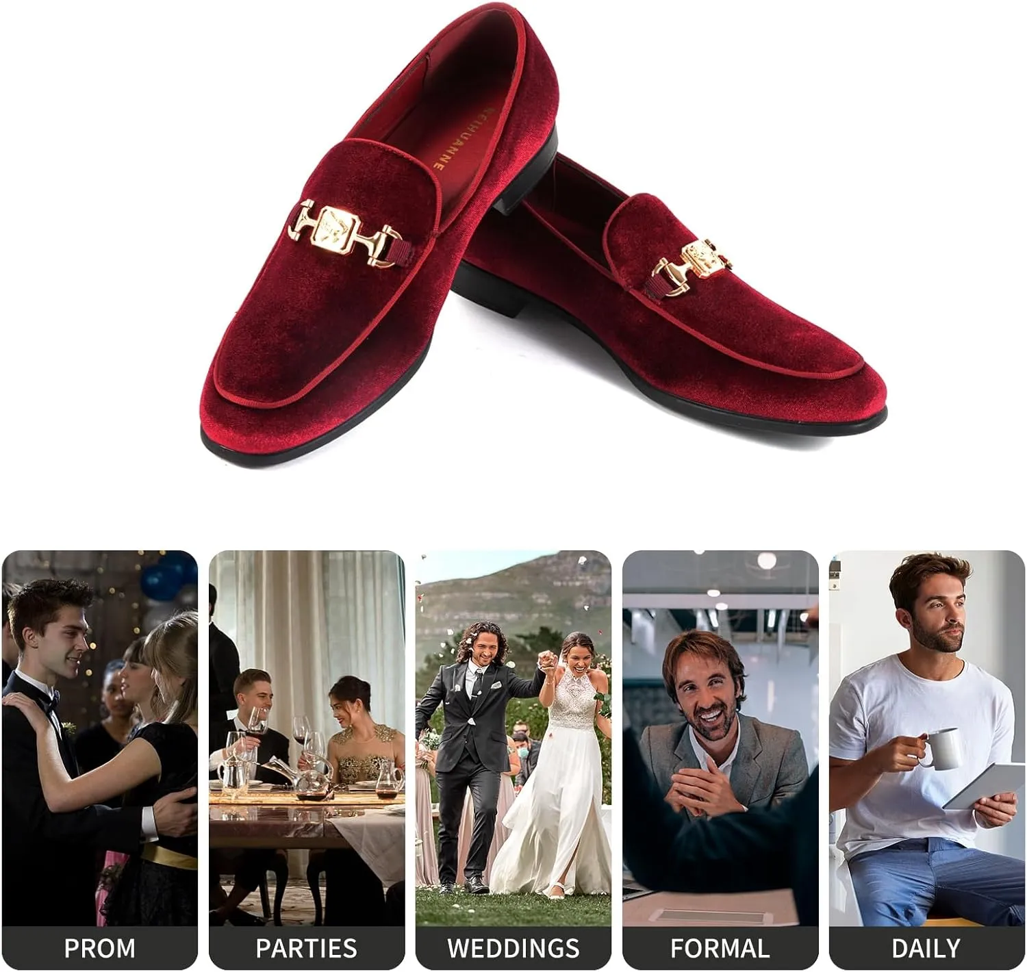 Men's Penny Slip-on Velvet Loafer Luxury Suede Tuxedo Dress Shoes Fancy Smoking Slipper Party Prom Wedding Shoes Comfortable Lightweight