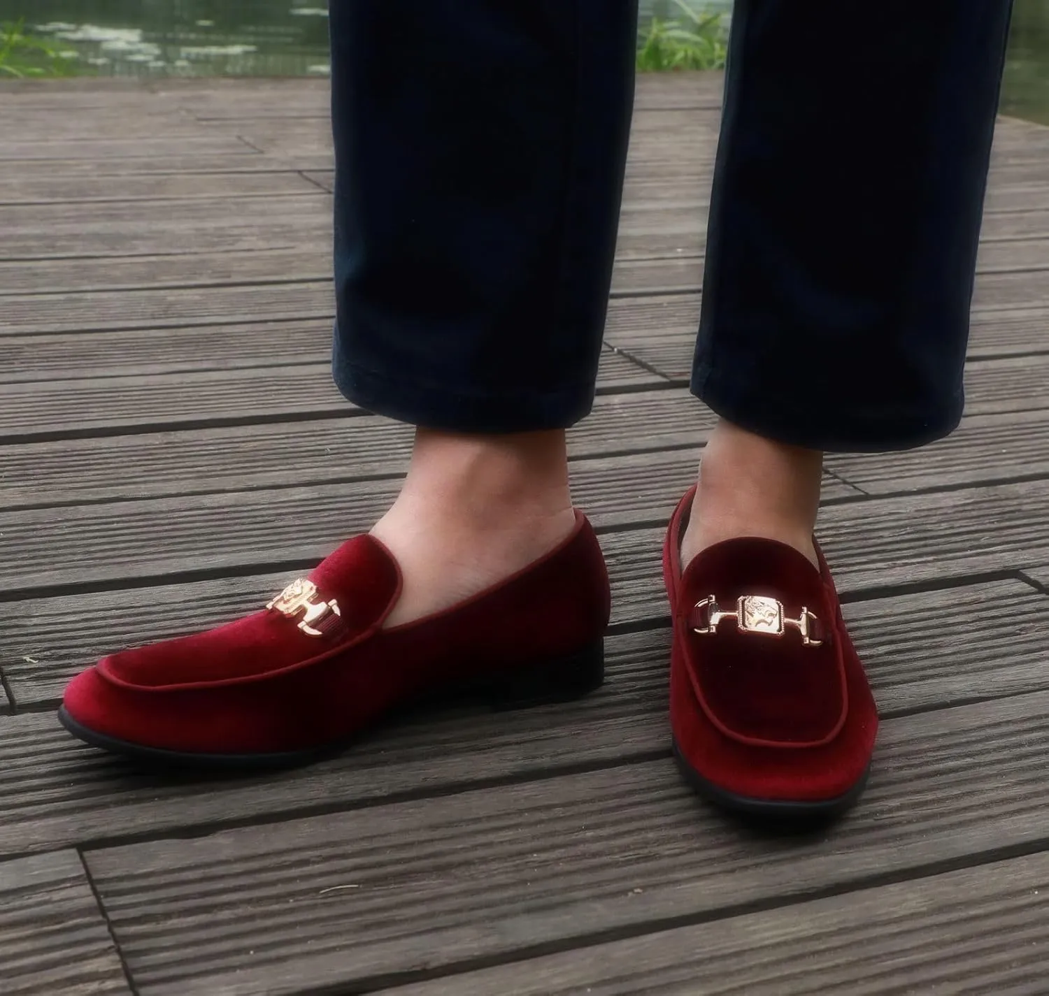 Men's Penny Slip-on Velvet Loafer Luxury Suede Tuxedo Dress Shoes Fancy Smoking Slipper Party Prom Wedding Shoes Comfortable Lightweight