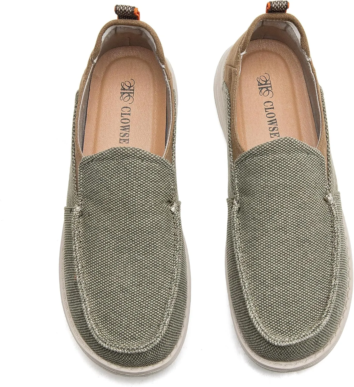 Men's Slip On Deck Shoes Casual Canvas Loafers Slip-Ons Hands Free Comfortable Stretch Flat Boat Shoes
