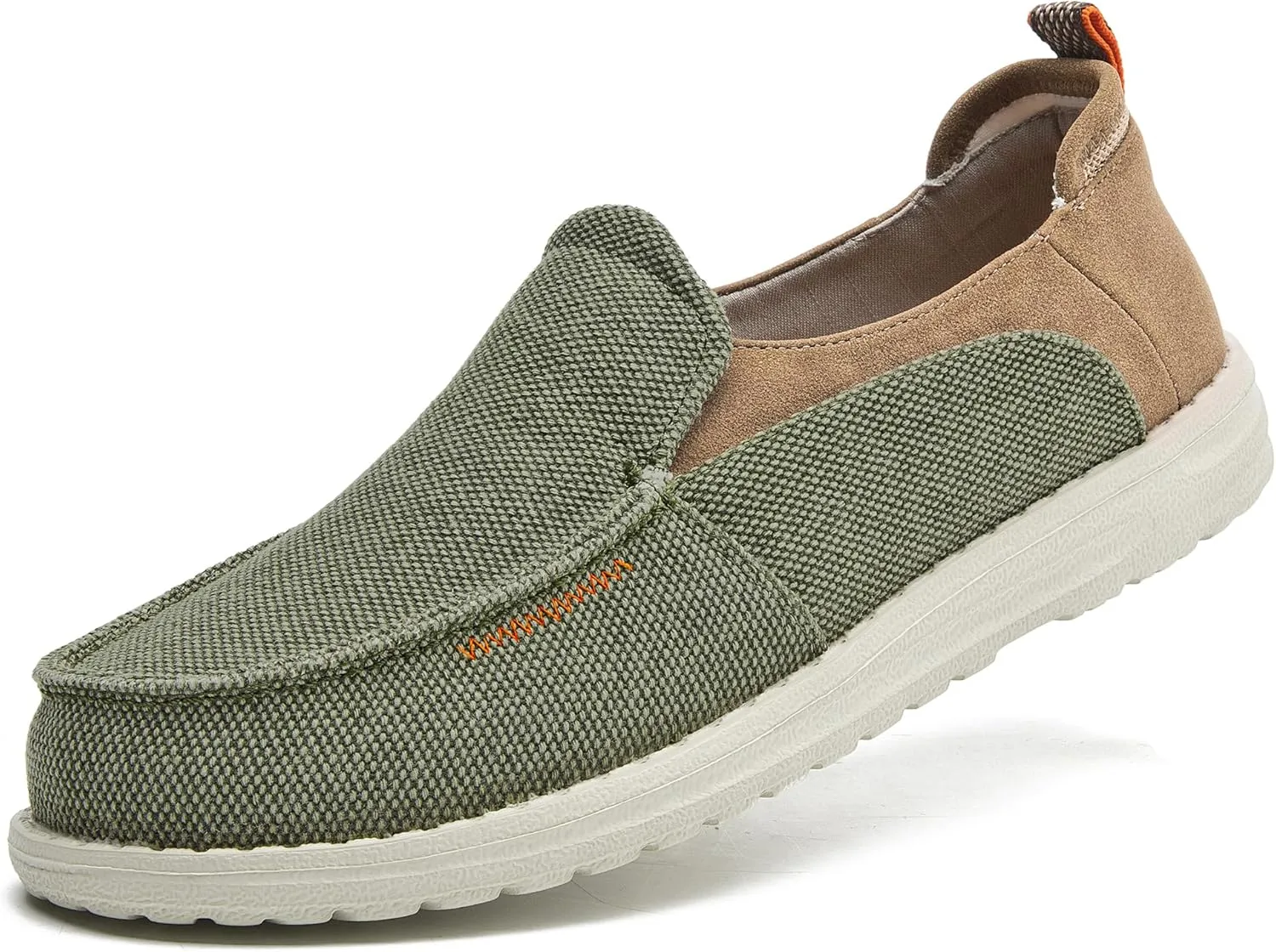 Men's Slip On Deck Shoes Casual Canvas Loafers Slip-Ons Hands Free Comfortable Stretch Flat Boat Shoes