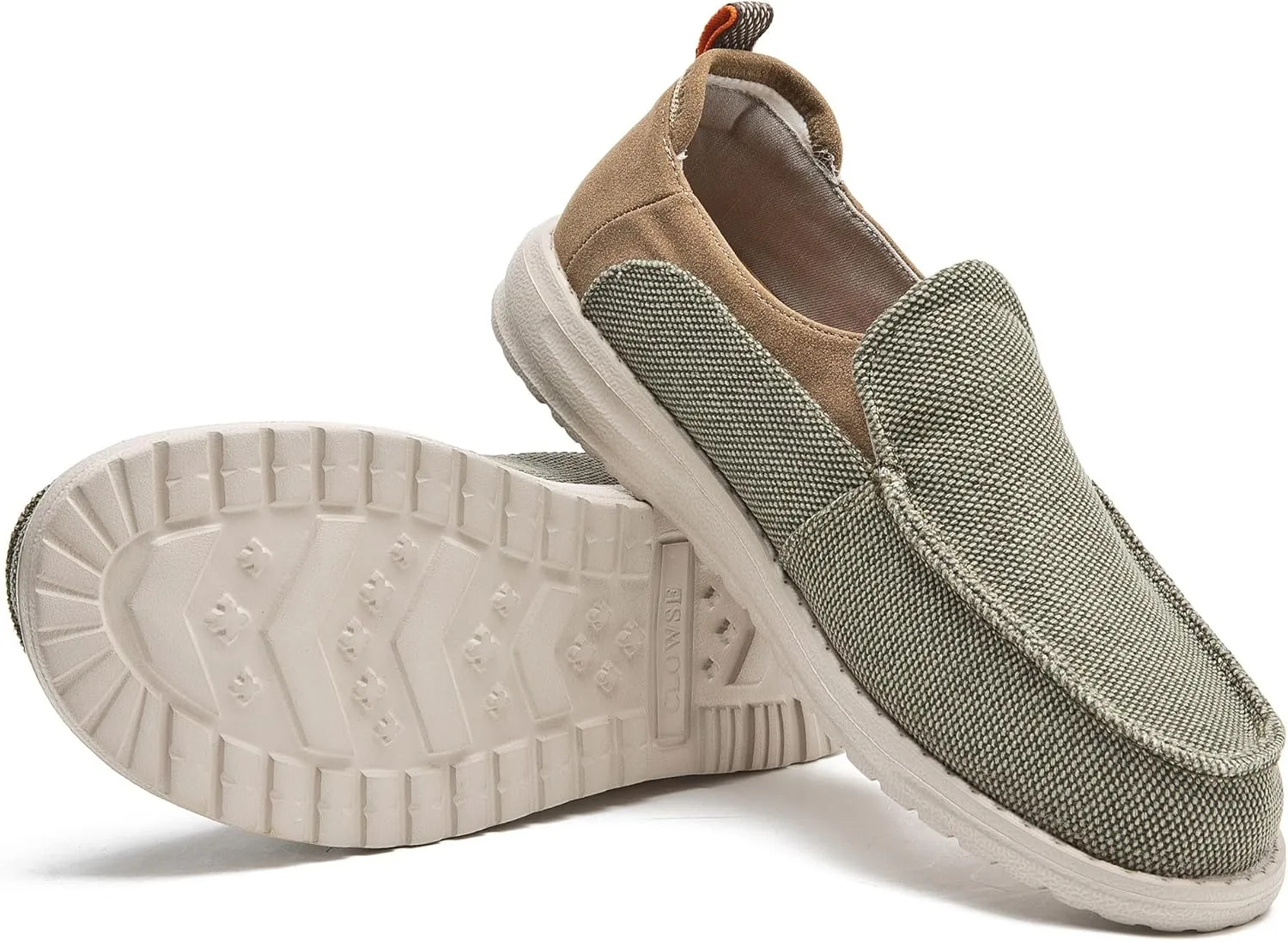 Men's Slip On Deck Shoes Casual Canvas Loafers Slip-Ons Hands Free Comfortable Stretch Flat Boat Shoes