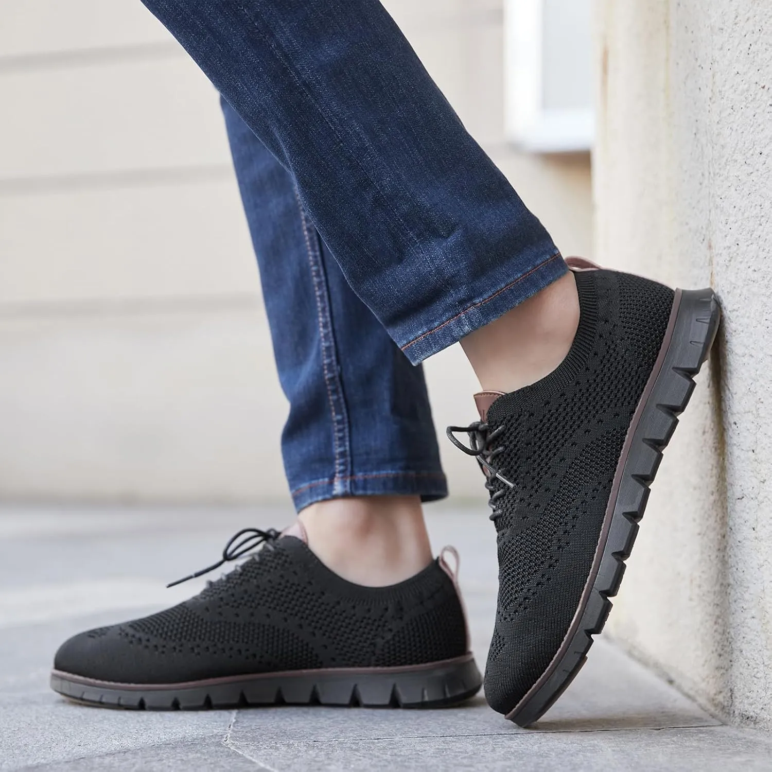 Men's Wide Casual Dress Shoes Business Casual Sneaker Shoes for Men