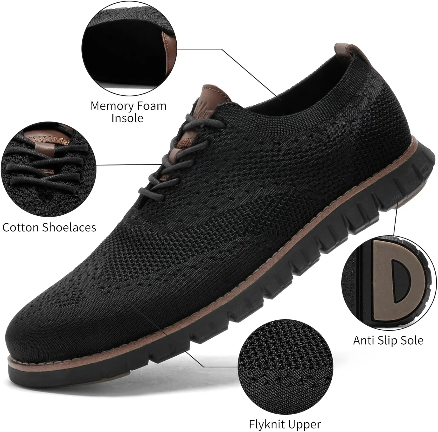 Men's Wide Casual Dress Shoes Business Casual Sneaker Shoes for Men