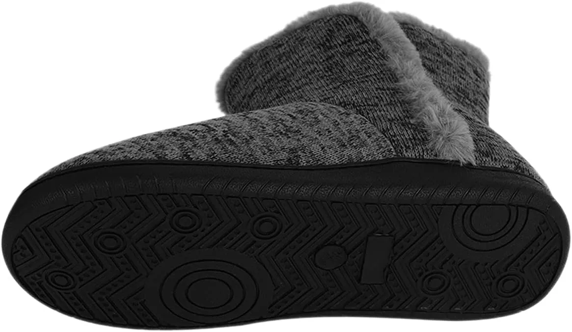 Men's Winter House Boots Slipper Fleece Lined Indoor Anti-slip Outdoor Bootie Slippers Home Shoes