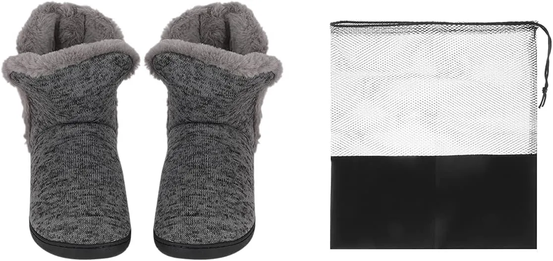 Men's Winter House Boots Slipper Fleece Lined Indoor Anti-slip Outdoor Bootie Slippers Home Shoes