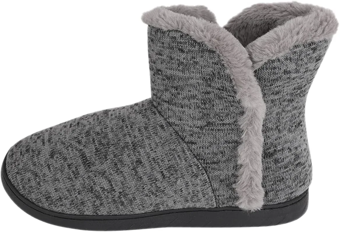 Men's Winter House Boots Slipper Fleece Lined Indoor Anti-slip Outdoor Bootie Slippers Home Shoes