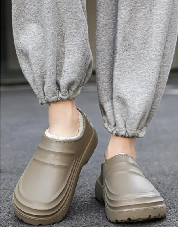 Men's/Women's Plush Lined Waterproof Chef's Shoes, Non-Slip,Anti-Oil, Anti-Odour,Comfortable and Lightweight,Winter Warm Shoes